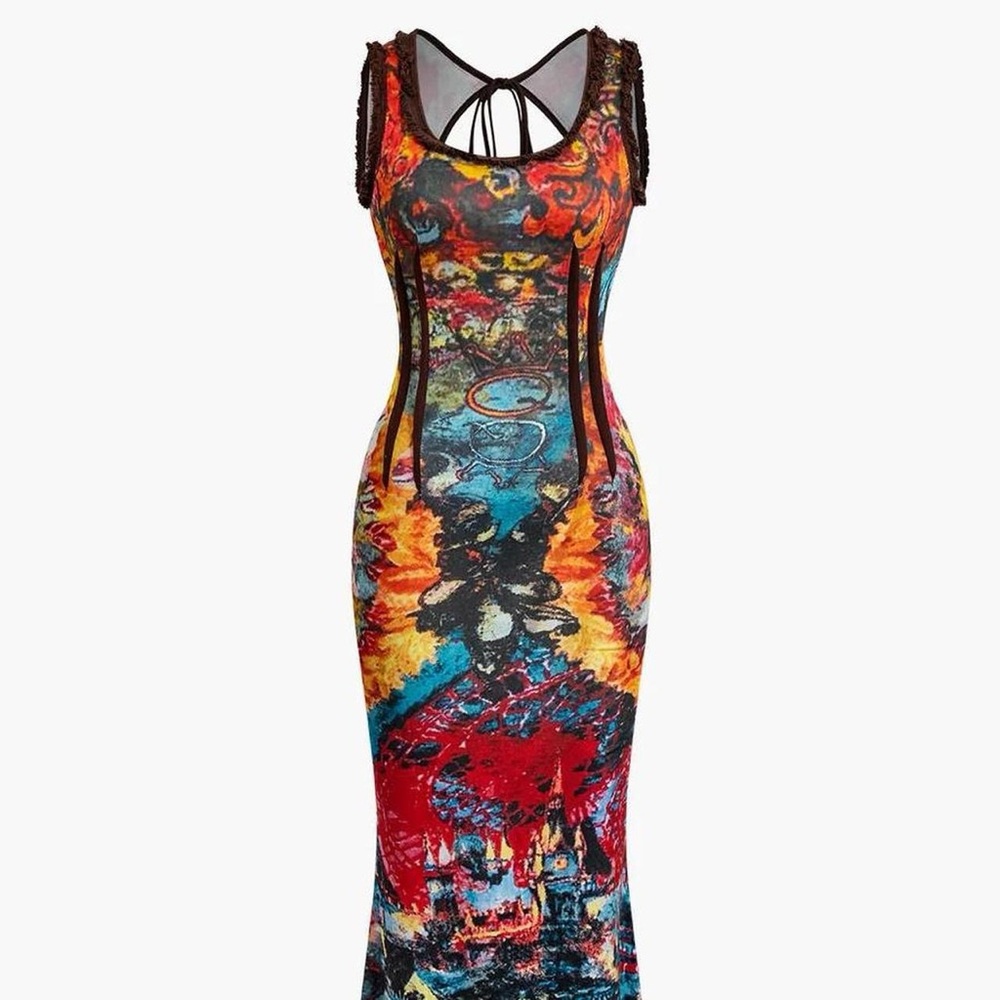 Multicolor Sleeveless Bodycon Dress